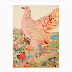 Maximalist Bird Painting Grouse 4 Canvas Print