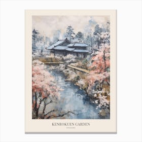 Winter City Park Poster Kenrokuen Garden Kanazawa Japan 3 Canvas Print