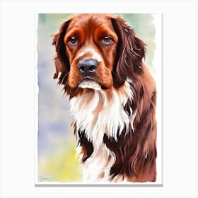 Sussex Spaniel 3 Watercolour dog Canvas Print