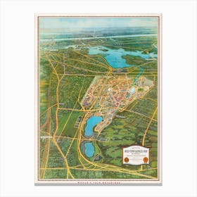 Map Of The New York World's Fair And Approaches Canvas Print