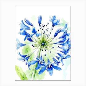 Watercolor Blue Flower Canvas Print