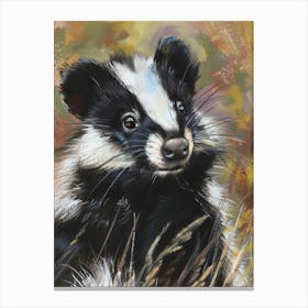 Skunk Pastel Watercolour 4 Stampe su tela