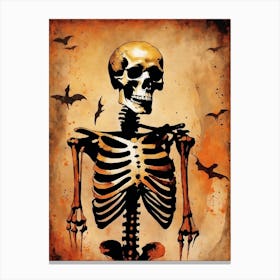 Vintage Halloween Gothic Skeleton Painting (36) Canvas Print