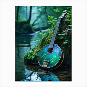 Sunken Banjo Serenely Resonating Cradled In The Heart Of A Verdant Forest That Belongs To A Bewitch (1) Canvas Print