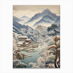 Shirakawa Go In Gifu, Ukiyo E Drawing 4 Canvas Print