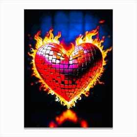 Flaming Heart Canvas Print