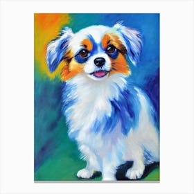 Papillon Fauvist Style dog Canvas Print