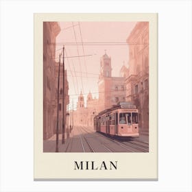 Milan Vintage Pink Italy Poster Canvas Print