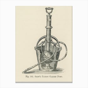 Vintage Illustration Of Snow S Patent Garden Pump, John Wright Canvas Print
