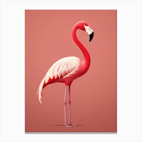Minimalist Greater Flamingo 3 Illustration Canvas Print