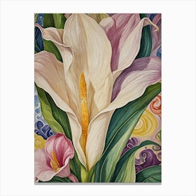 Abstract Rainbow Cala Lily Canvas Print