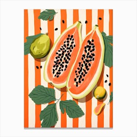 Papaya Fruit Summer Illustration 5 Canvas Print