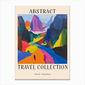 Abstract Travel Collection Poster Zermatt Switzerland 4 Canvas Print