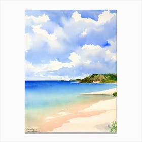 Sandy Island 2, Anguilla Watercolour Canvas Print