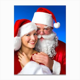 Santa Claus With A Woman~Reimagined Canvas Print