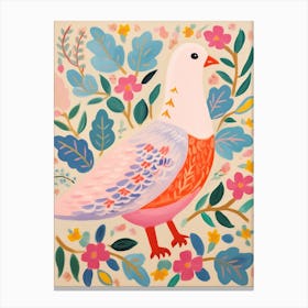 Pink Scandi Dove 2 Canvas Print