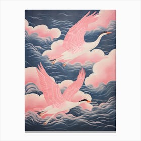 Vintage Japanese Inspired Bird Print Goose 2 Canvas Print
