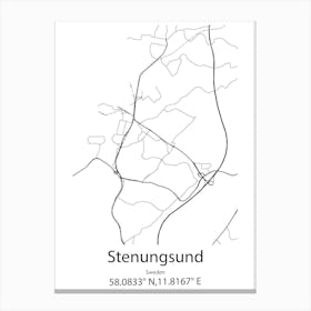 Stenungsund,Sweden Minimalist Map Canvas Print