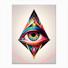 Geometric Eye, Symbol, Third Eye Tattoo 1 Canvas Print