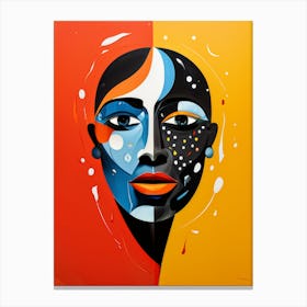 Minimalistic Abstract Face Made Up Canvas Print