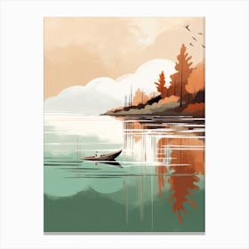 Autumn , Fall, Landscape, Inspired By National Park in the USA, Lake, Great Lakes, Boho, Beach, Minimalist Canvas Print, Travel Poster, Autumn Decor, Fall Decor 31 Canvas Print