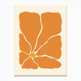 Abstract Flower 03 - Vibrant Orange Canvas Print