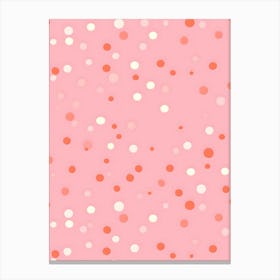 Pink Polka Dots Canvas Print