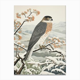 Winter Bird Painting Eurasian Sparrowhawk 3 Canvas Print