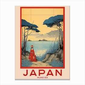 Inland Sea, Visit Japan Vintage Travel Art 2 Canvas Print