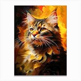 Coon Cat Painting Canvas Print