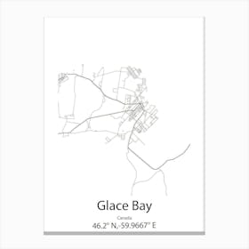 Glace Bay,Canada Minimalist Map Canvas Print