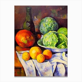 Cabbage 3 Cezanne Style vegetable Canvas Print