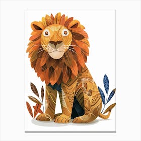 Barbary Lion Symbolic Imagery Clipart 1 Canvas Print