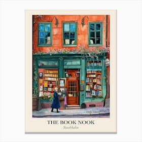 Stockholm Book Nook Bookshop 4 Poster Canvas Print
