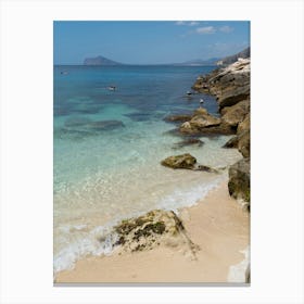 Clear sea water and rocks on the Mediterranean coast Canvas Print