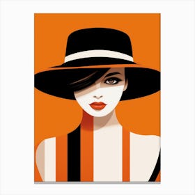 Woman In A Hat 36 Canvas Print