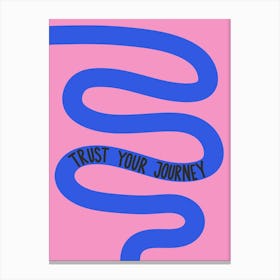 Trust Your Journey Pink and Blue Positive Illustration Motivational Leinwandbild