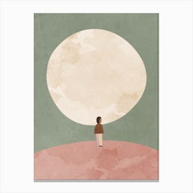 Minimal Starry Night Moonlight Canvas Print