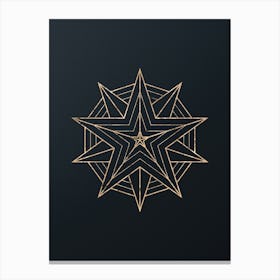 Abstract Geometric Gold Glyph on Dark Teal n.0279 Canvas Print