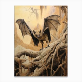 Straw Colored Fruit Bat Painting 4 Canvas Print