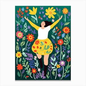 Body Positivity Sunshine Meadows Pastel Illustration 2 Canvas Print