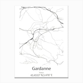 Gardanne,France Minimalist Map Canvas Print