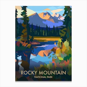 Rocky Mountain National Park Matisse Style Vintage Travel Poster 2 Canvas Print