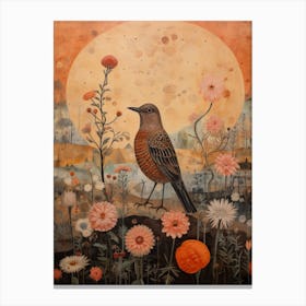 Lark 3 Detailed Bird Painting Canvas Print