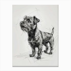 Glen Of Imaal Terrier Dog Charcoal Line 3 Canvas Print