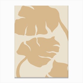 Beige Monstera Art Poster_2458445 Canvas Print