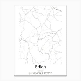 Brilon,Germany Minimalist Map Canvas Print