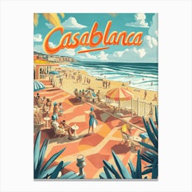 Aihrgdesign A 1970s Inspired Travel Poster For Casablanca 3 Canvas Print