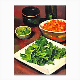 Collard Greens Cezanne Style vegetable Canvas Print