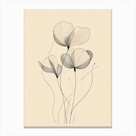 Black And White Flowers 3 Canvas Print